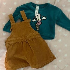 Disney Teal and Brown Kids Overalls